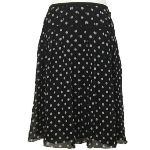 Lauren Ralph Lauren Dresses & Skirts - Lauren Ralph Lauren Black & White Silk Polka Dot Flowy Skirt